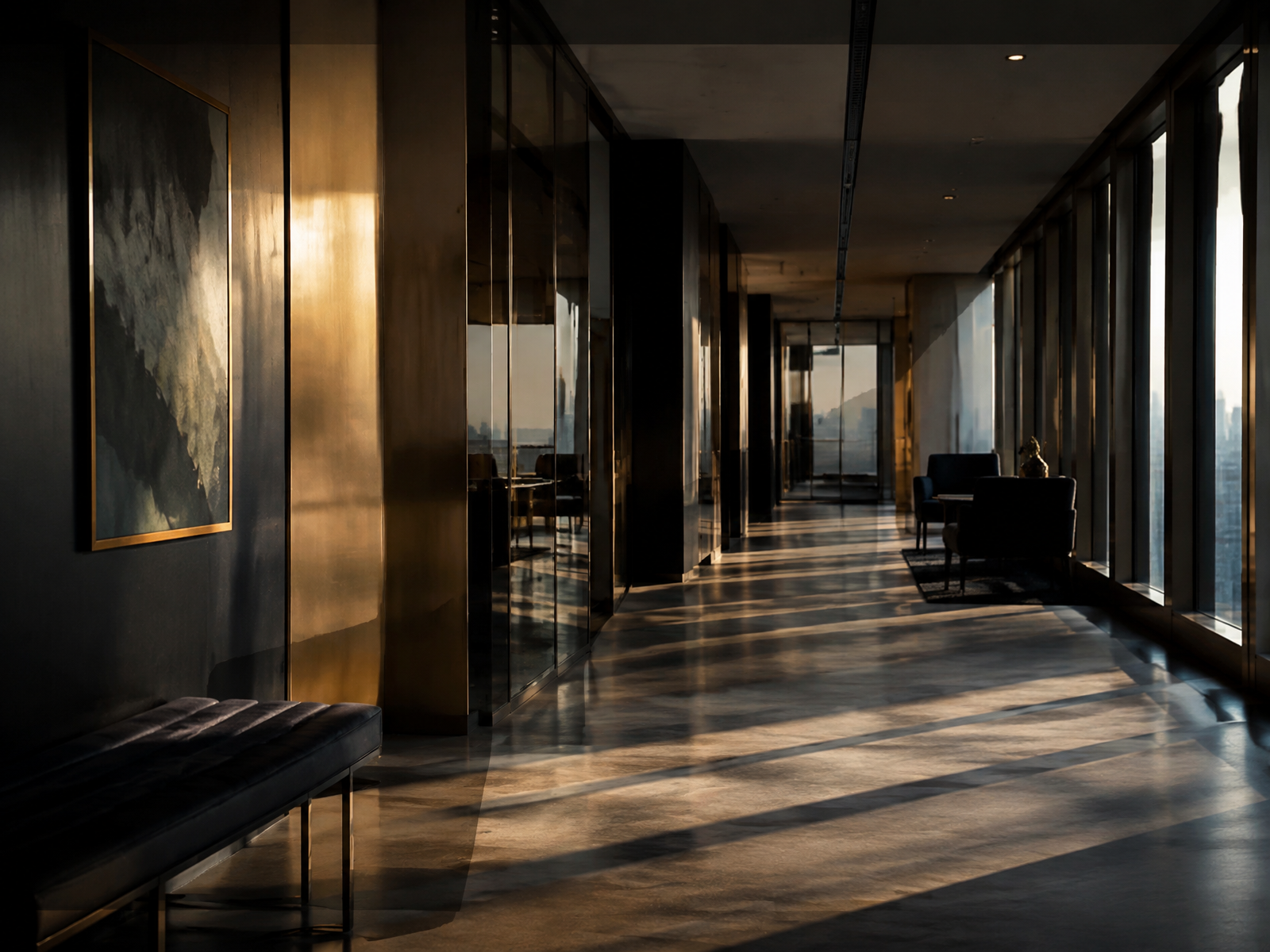 Modern workplace corridor